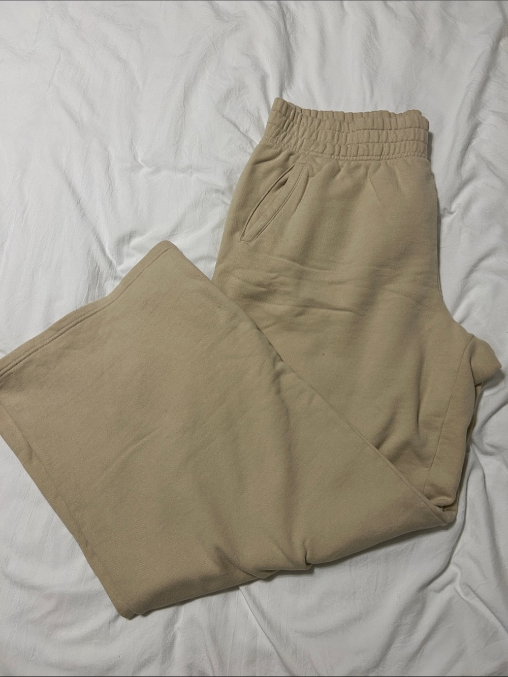 Offline Wide Leg Sweatpants in Beige